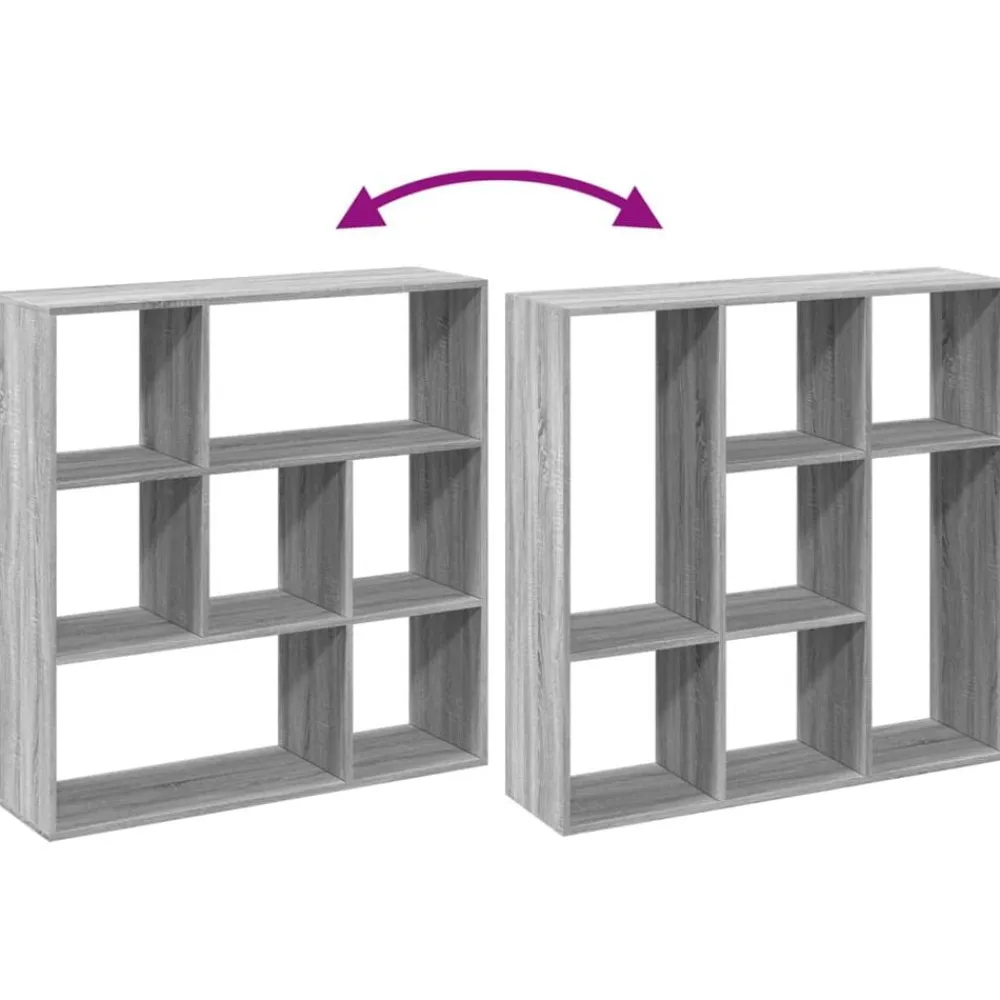 vidaXL Librería divisor madera ingeniería 102x29x103,5 cm Gris sonoma