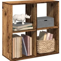 vidaXL Librería divisor madera ingeniería envejecida 69,5x29x69,5 cm Madera antigua Hot