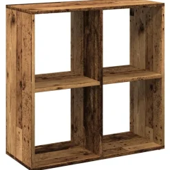 vidaXL Librería divisor madera ingeniería envejecida 69,5x29x69,5 cm Madera antigua Hot