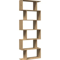 vidaXL Librería divisora 6 niveles madera 70x24x193 cm Roble artisan Sale