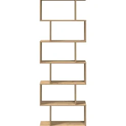 vidaXL Librería divisora 6 niveles madera 70x24x193 cm Roble artisan Sale