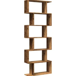 vidaXL Librería divisora 6 niveles madera envejecida 70x24x193 cm Madera antigua