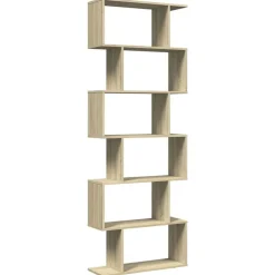 vidaXL Estanterías-Librería divisora 6 niveles madera 70x24x193 cm