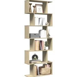 vidaXL Estanterías-Librería divisora 6 niveles madera 70x24x193 cm