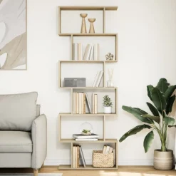 vidaXL Estanterías-Librería divisora 6 niveles madera 70x24x193 cm