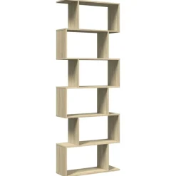 vidaXL Estanterías-Librería divisora 6 niveles madera 70x24x193 cm