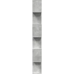 vidaXL Estanterías-Librería divisora 6 niveles madera gris hormigón 70x24x193 cm