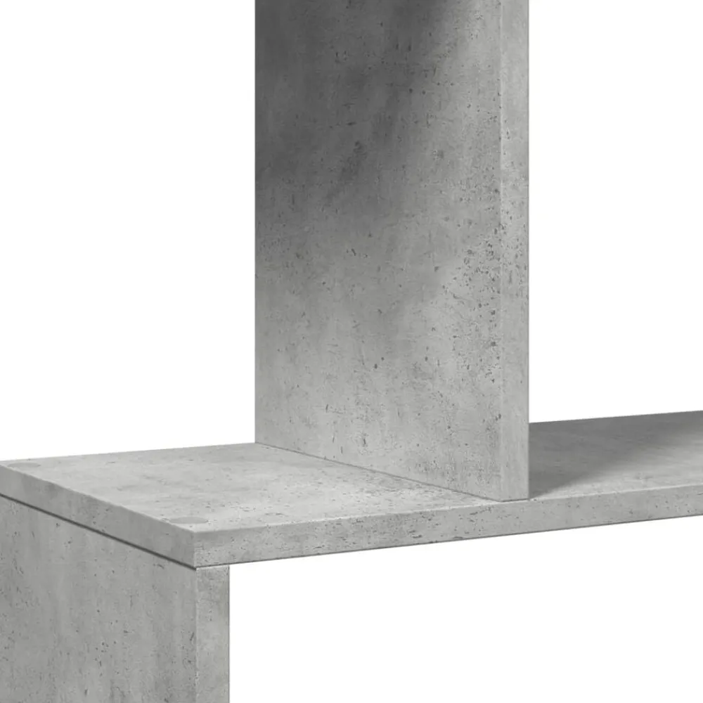 vidaXL Estanterías-Librería divisora 6 niveles madera gris hormigón 70x24x193 cm