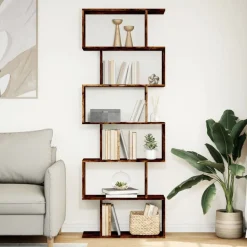vidaXL Estanterías-Librería divisora 6 niveles madera 70x24x193 cm