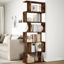vidaXL Estanterías-Librería divisora 6 niveles madera 70x24x193 cm