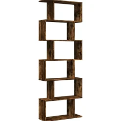 vidaXL Estanterías-Librería divisora 6 niveles madera 70x24x193 cm
