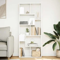 vidaXL Librería divisora madera ingeniería blanca 67x25x161,5 cm Blanco Sale
