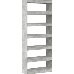 vidaXL Librería Gris Concreto 80 x 30 x 198 cm Madera de ingeniería Gris hormig&oacute;n Discount