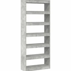 vidaXL Librería Gris Concreto 80 x 30 x 198 cm Madera de ingeniería Gris hormig&oacute;n Discount