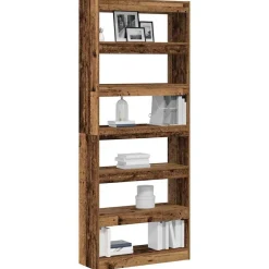 vidaXL Estanterías-Librería Madera vieja 80 x 30 x 198 cm Madera de ingeniería
