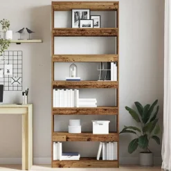 vidaXL Estanterías-Librería Madera vieja 80 x 30 x 198 cm Madera de ingeniería