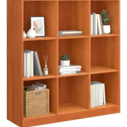 vidaXL Estanterías-Librería Marrón cera 104 x 33 x 110 cm Madera de pino macizo