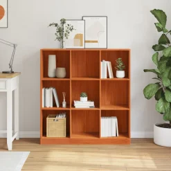 vidaXL Estanterías-Librería Marrón cera 104 x 33 x 110 cm Madera de pino macizo