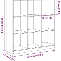 vidaXL Estanterías-Librería Marrón cera 104 x 33 x 110 cm Madera de pino macizo