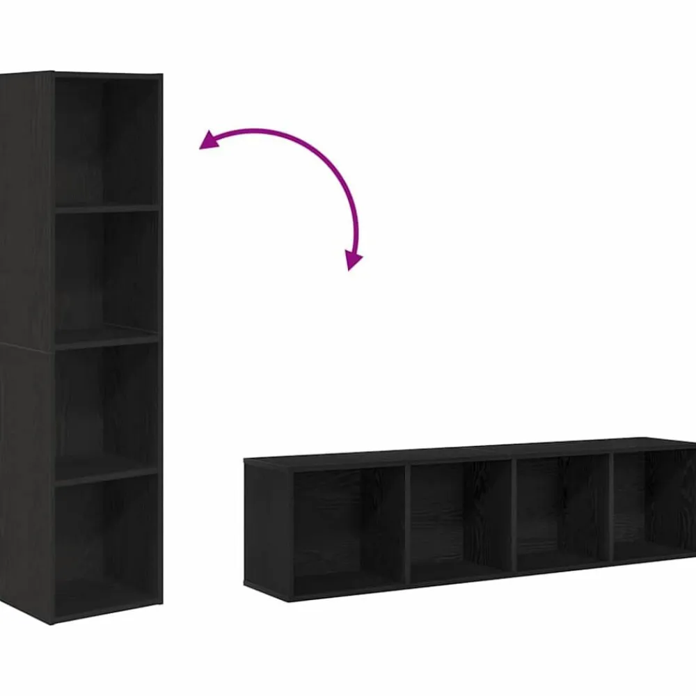 vidaXL Librería 143 x 30 x 36 cm Madera de ingeniería Roble negro Best