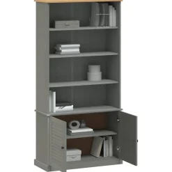 vidaXL Librería VIGO madera maciza de pino 85x35x170 cm Gris Online