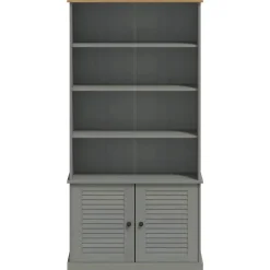 vidaXL Librería VIGO madera maciza de pino 85x35x170 cm Gris Online