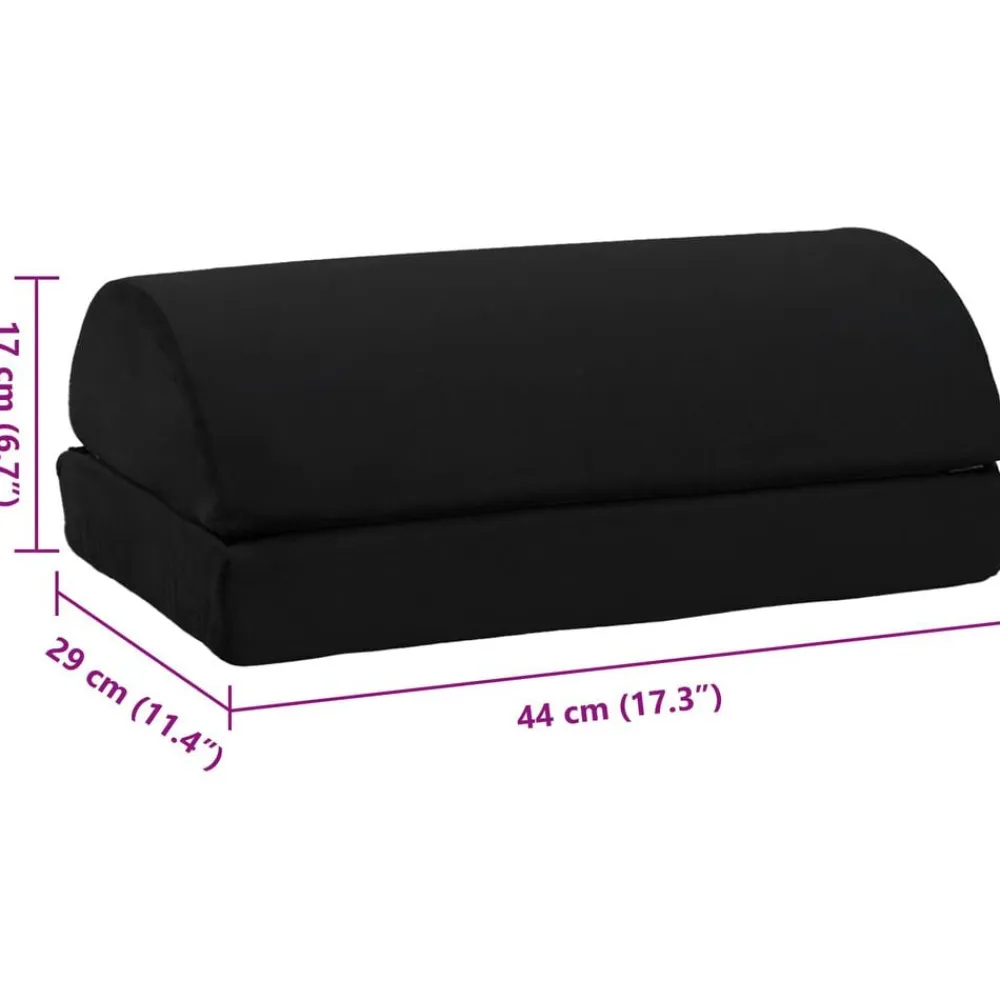 vidaXL Liso 44 x 29 x 17 cm Espuma PU Negro New