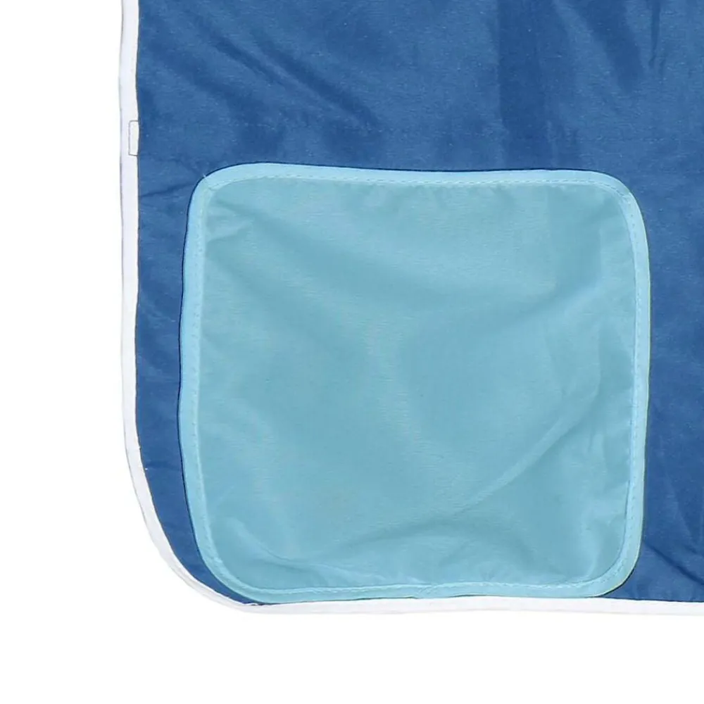 vidaXL Litera con cortinas madera maciza de pino 90x200 cm Azul New