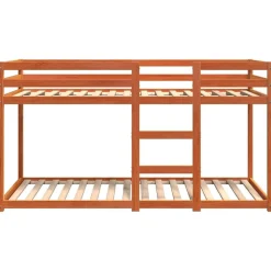 vidaXL Litera de madera maciza de pino marrón cera 80x200 cm Marr&oacute;n cera New