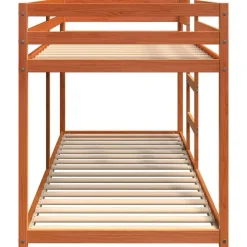 vidaXL Litera de madera maciza de pino marrón cera 80x200 cm Marr&oacute;n cera New