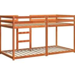 vidaXL Litera de madera maciza de pino marrón cera 80x200 cm Marr&oacute;n cera New