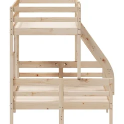 vidaXL Camas Y Accesorios-Litera de madera maciza de pino 80x200/120x200 cm