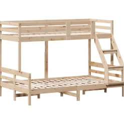 vidaXL Camas Y Accesorios-Litera de madera maciza de pino 90x200/120x200 cm