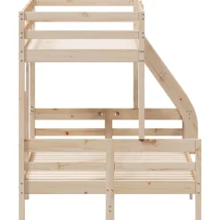vidaXL Camas Y Accesorios-Litera de madera maciza de pino 80x200/120x200 cm