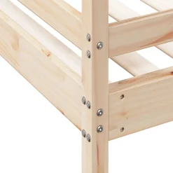 vidaXL Camas Y Accesorios-Litera de madera maciza de pino 80x200/120x200 cm