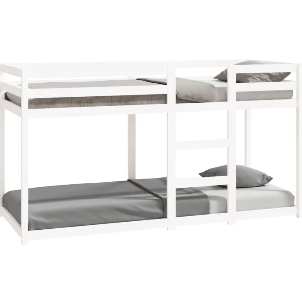 vidaXL Litera de madera maciza de pino 80x200 cm Blanco New