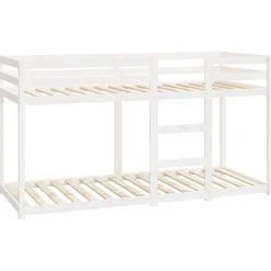 vidaXL Litera de madera maciza de pino 80x200 cm Blanco New