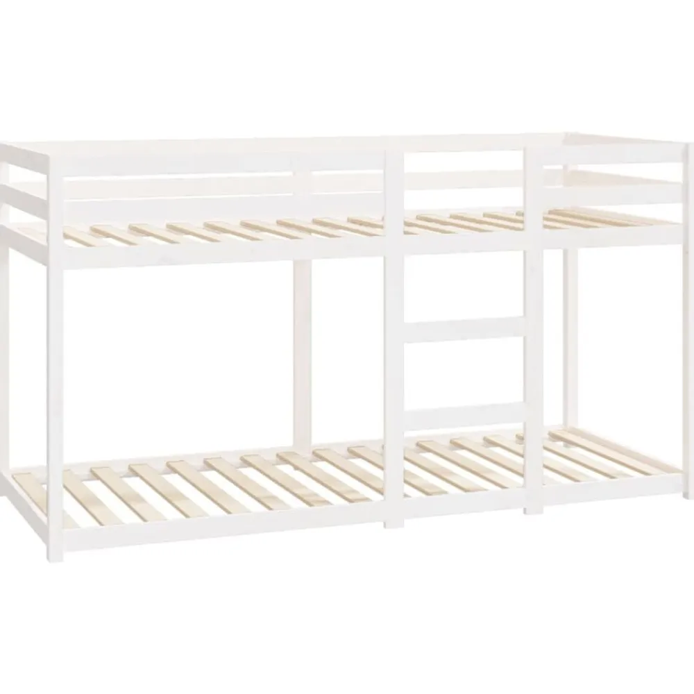 vidaXL Litera de madera maciza de pino 80x200 cm Blanco New