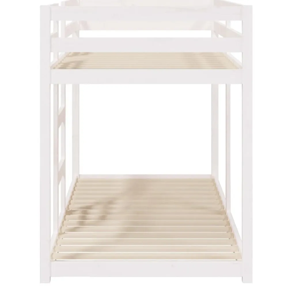 vidaXL Litera de madera maciza de pino 80x200 cm Blanco New