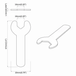 vidaXL Llave 2 pcs Plateado 10 mm Hierro Outlet