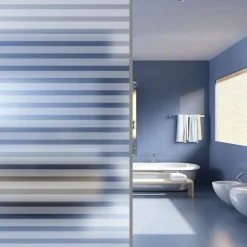 vidaXL Lámina de ventana esmerilada diseño de rayas PVC 0,9x5 m Opaco a rayas Sale