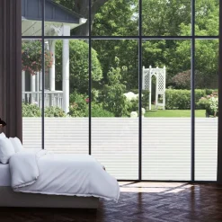 vidaXL Lámina de ventana esmerilada diseño de rayas PVC 0,9x5 m Opaco a rayas Sale