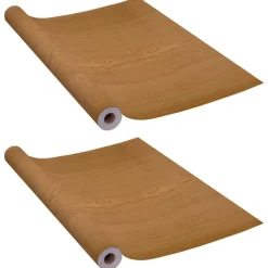 vidaXL Láminas autoadhesivas puertas 2 uds PVC claro 210x90cm Roble Clearance