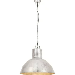 vidaXL Iluminación-Lámpara colgante 25 W plateada redonda 48 cm E27