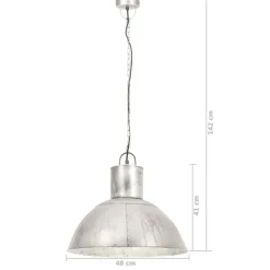 vidaXL Iluminación-Lámpara colgante 25 W plateada redonda 48 cm E27