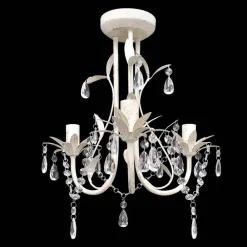 vidaXL Iluminación-Lámpara colgante araña de cristal elegante blanca