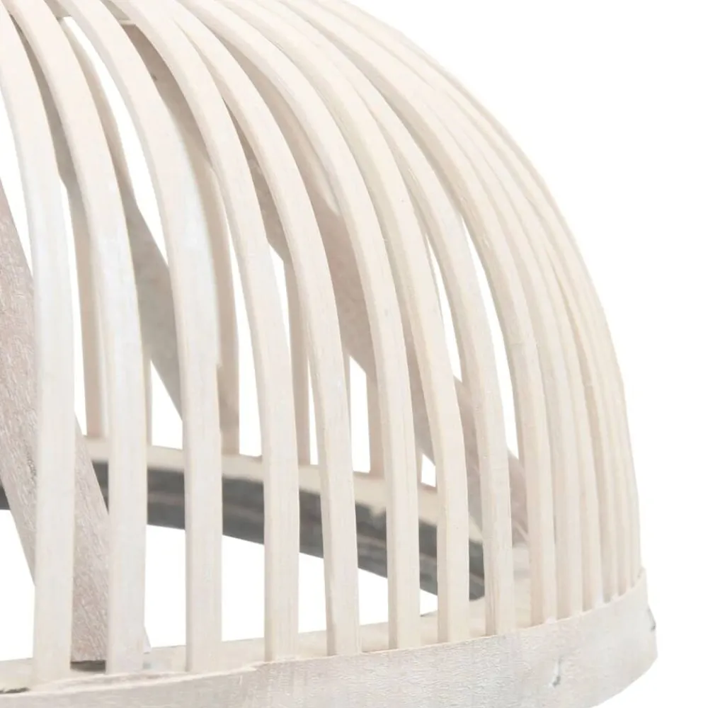 vidaXL Lámpara colgante bambú 40 W 34x14,5 cm semicírculo E27 Blanqueado Sale