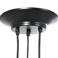 vidaXL Lámpara colgante con 3 portalámparas E27 metal negro Best