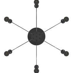 vidaXL Lámpara colgante con 6 portalámparas E27 metal negro New