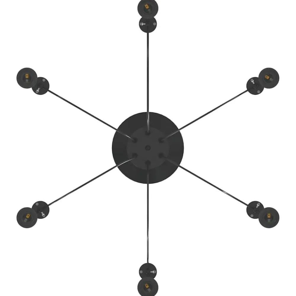 vidaXL Lámpara colgante con 6 portalámparas E27 metal negro New